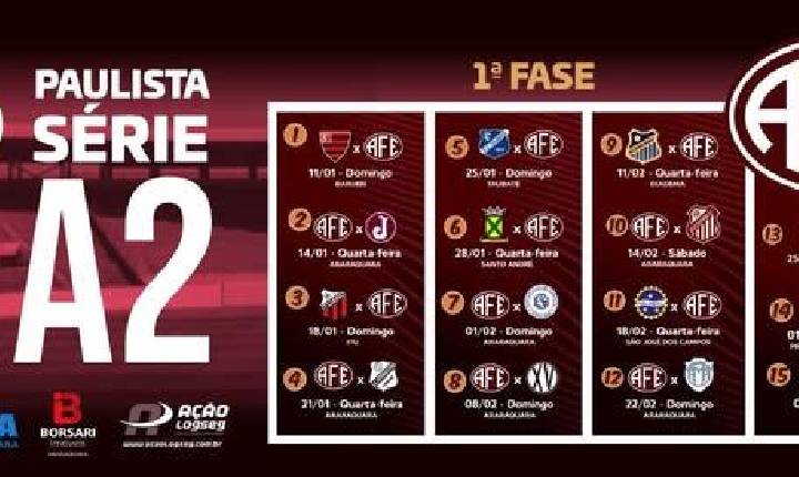 Paulistão A2 2026: FPF detalha a tabela da 1ª fase!Veja os jogos da Ferroviária!