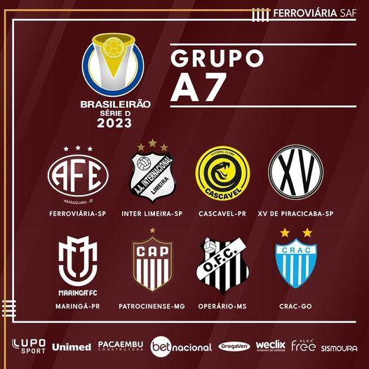 FERROVIÁRIA ESTÁ NO GRUPO A7 DA SÉRIE D 2023; ESTREIA SERÁ NA FONTE LUMINOSA, CONTRA O OPERÁRIO-MS, EM MAIO
