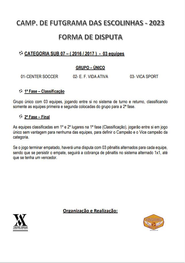 Neste Sábado 29/04 tem rodada do Futgrama das Escolinhas 2023!