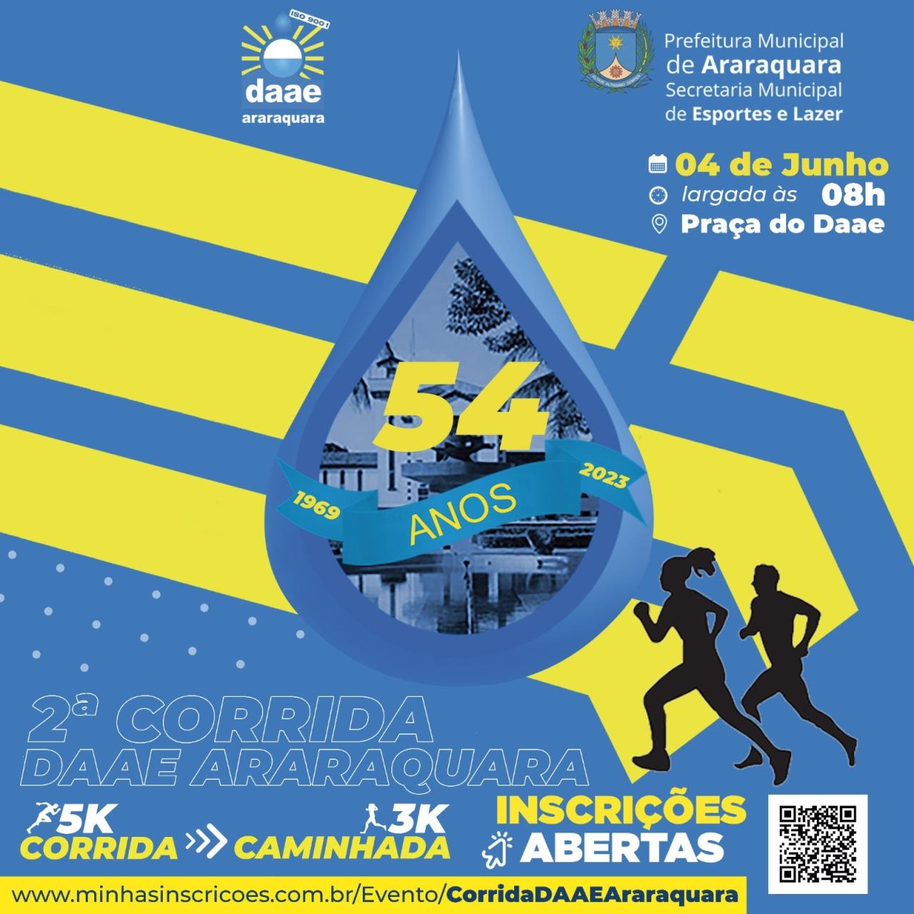2ª  Corrida e Caminhada do Daae 2023 em Araraquara tem vagas ainda!