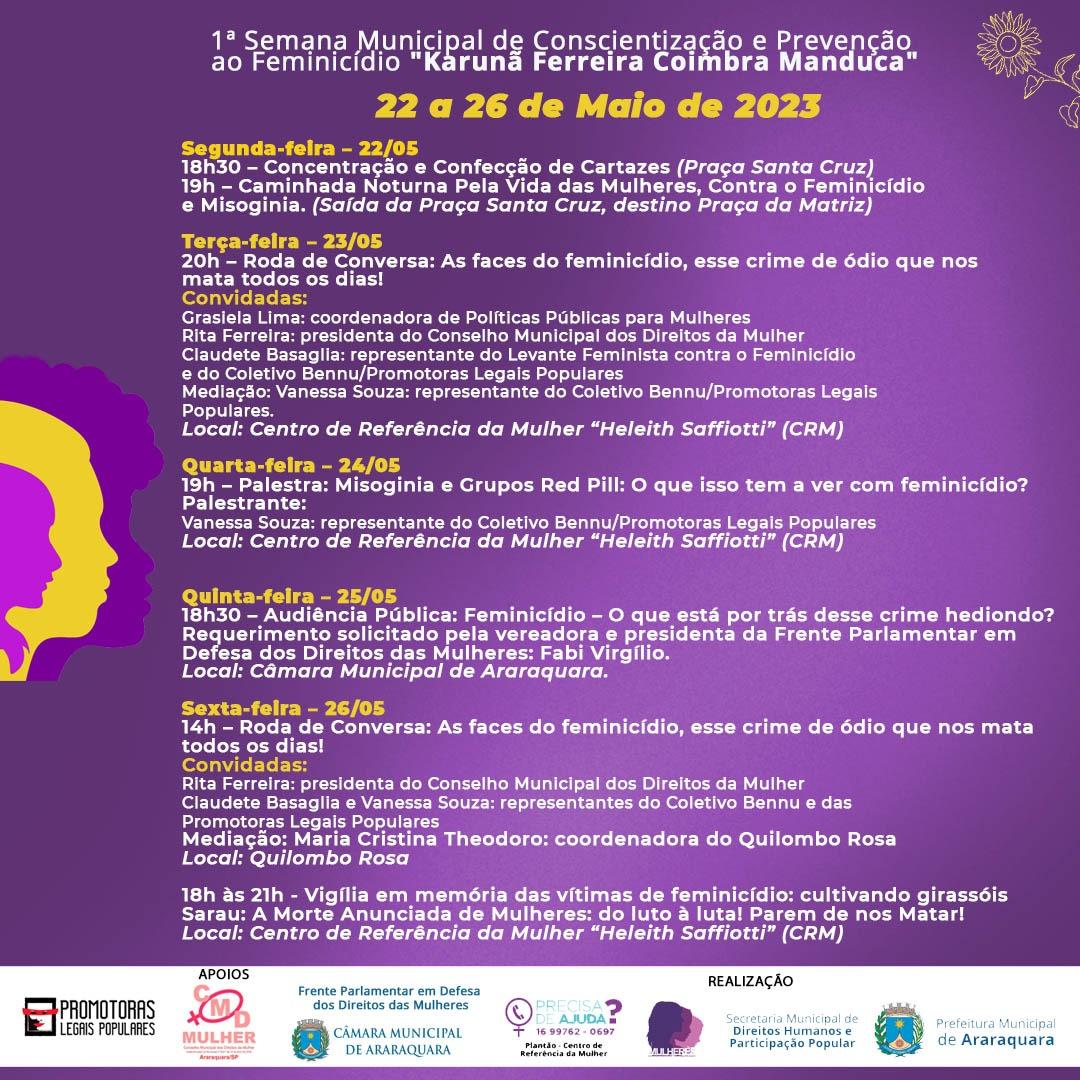 Caminhada abre Semana de Prevenção ao Feminicídio!