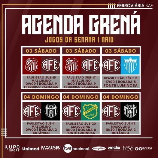 Confira os próximos compromissos da Ferroviária!