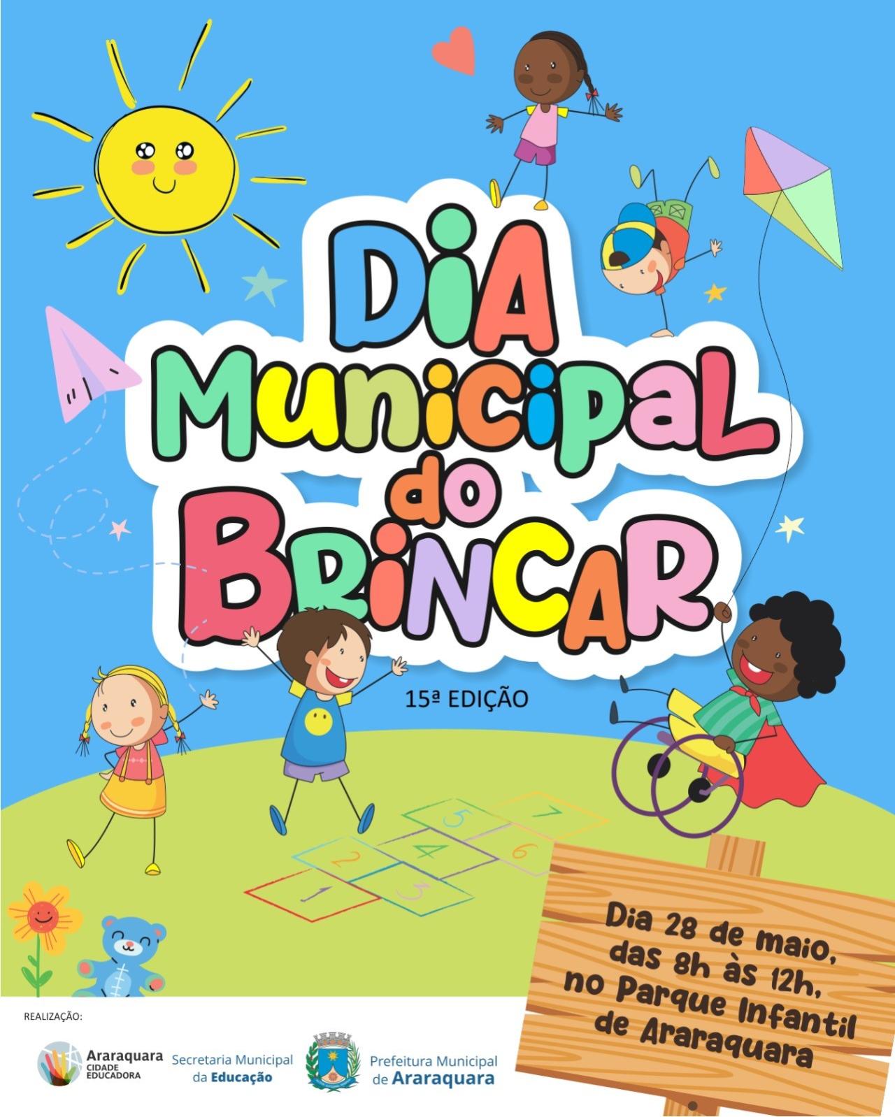 Dia Municipal do Brincar acontece neste Domingo 28/05 em Araraquara!
