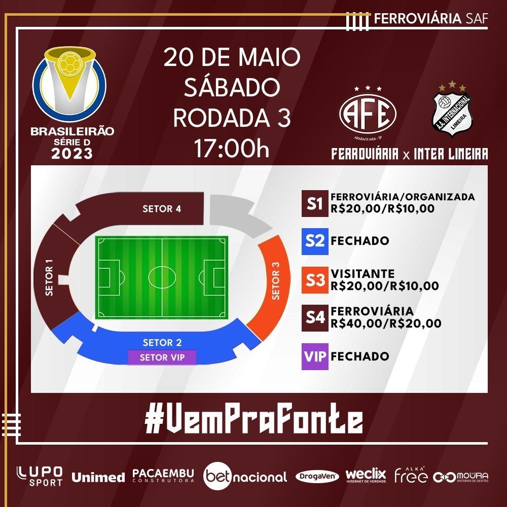  Ferroviária x Inter de Limeira - Brasileiro Série D 2023!
