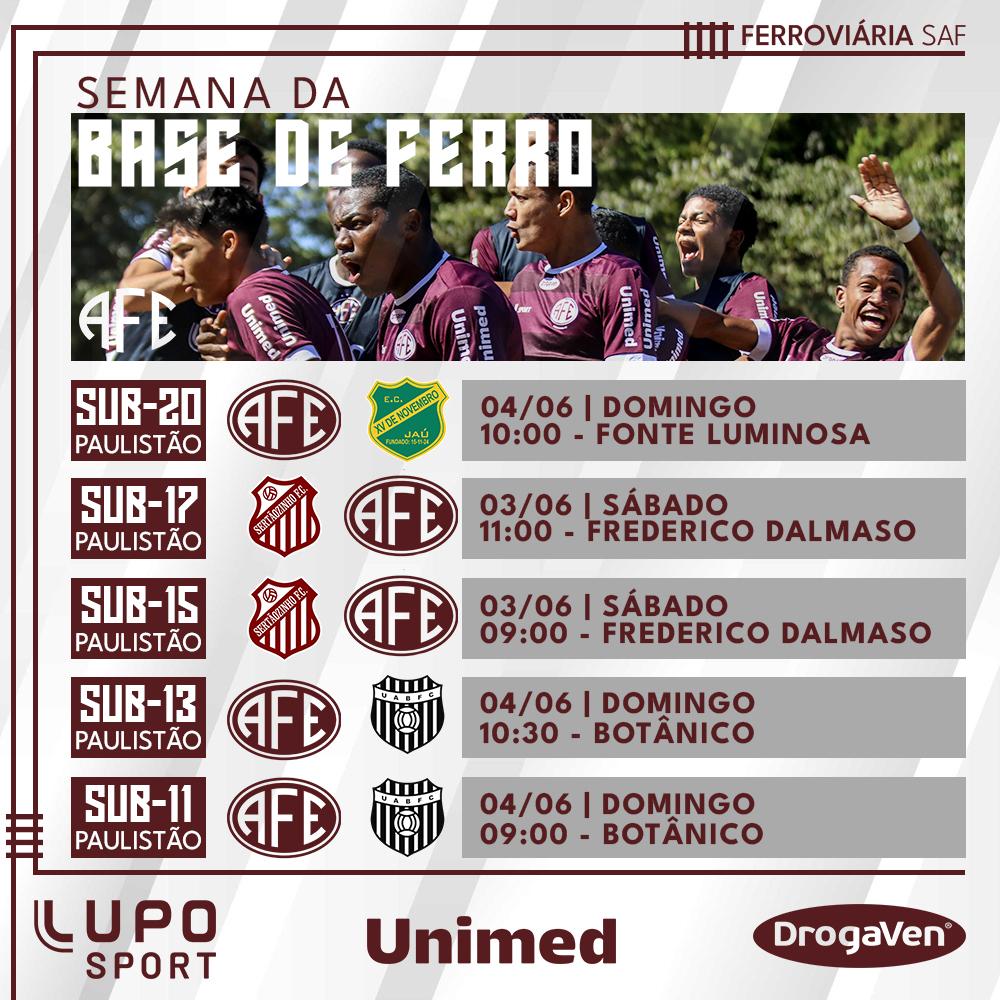 Ferroviária no Paulista Sub 11,13,15,17 e 20 Masculino!