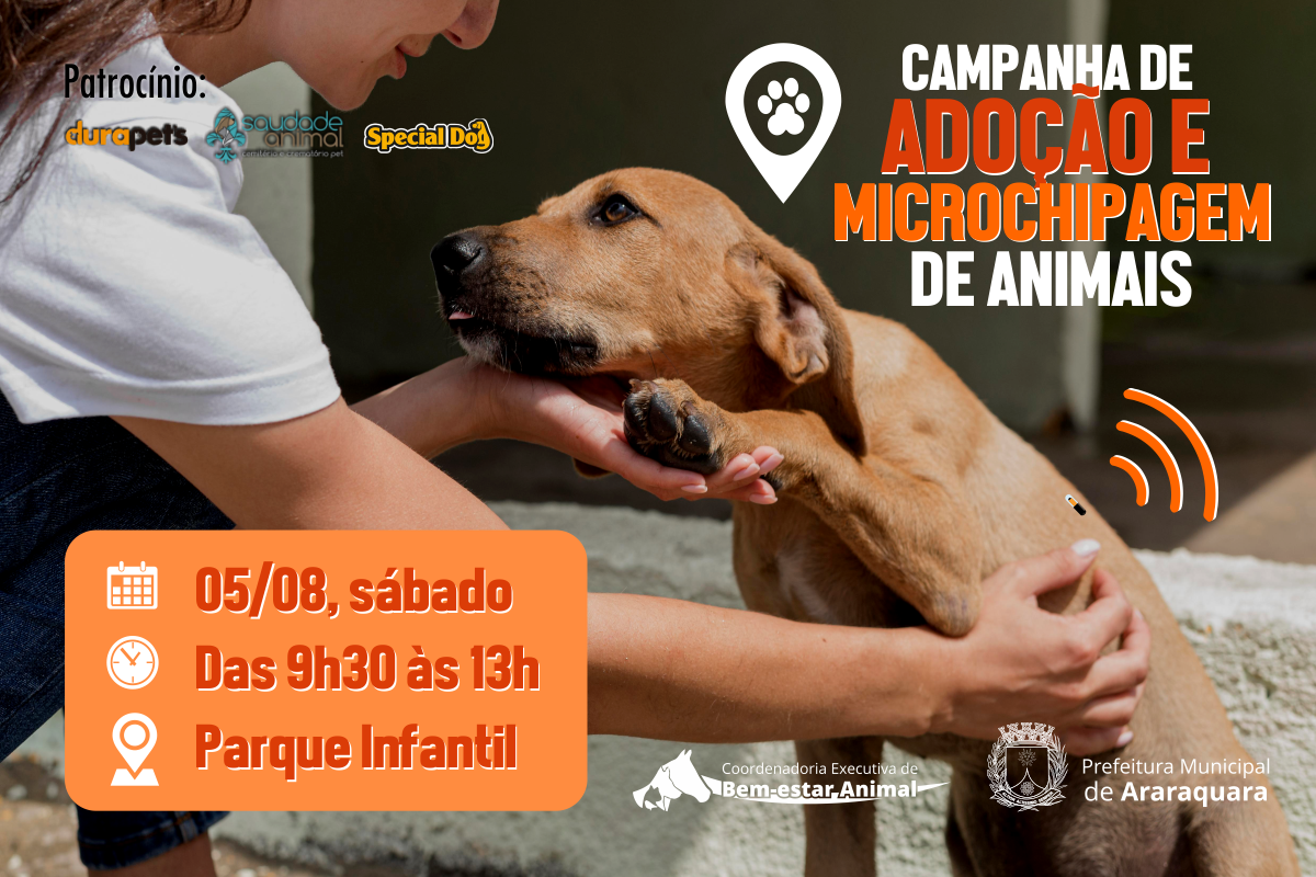 Araraquara terá  Adoção e microchipagem de animais!