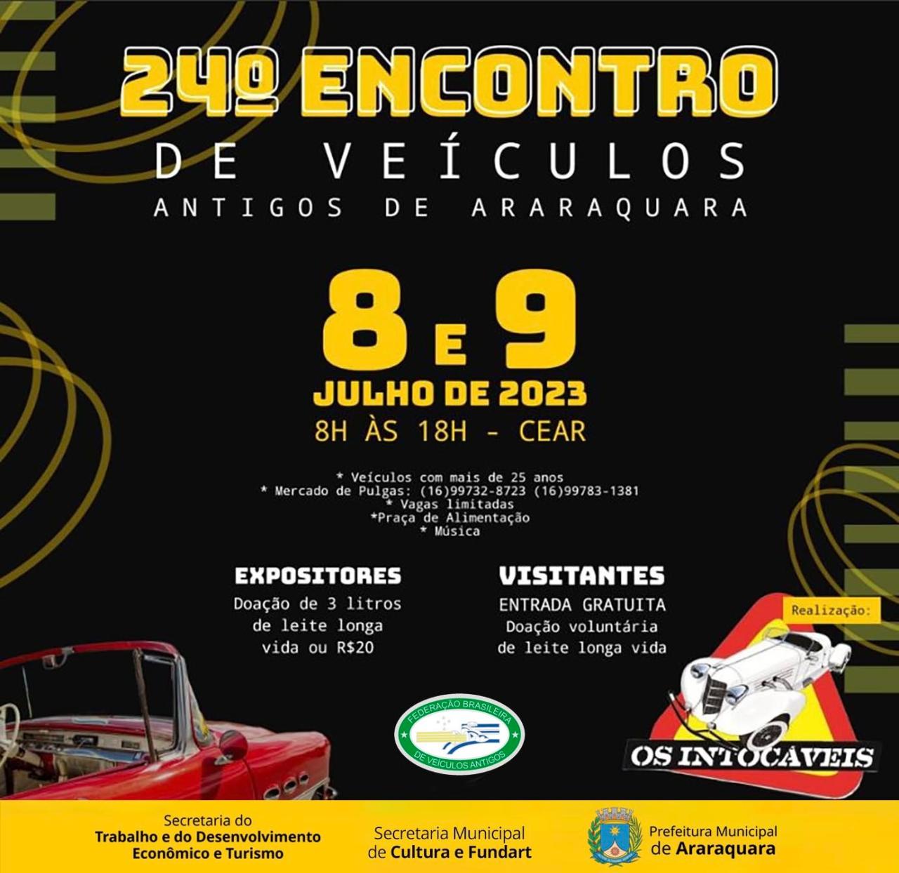 Encontro de Veículos Antigos de Araraquara acontece neste final de semana!