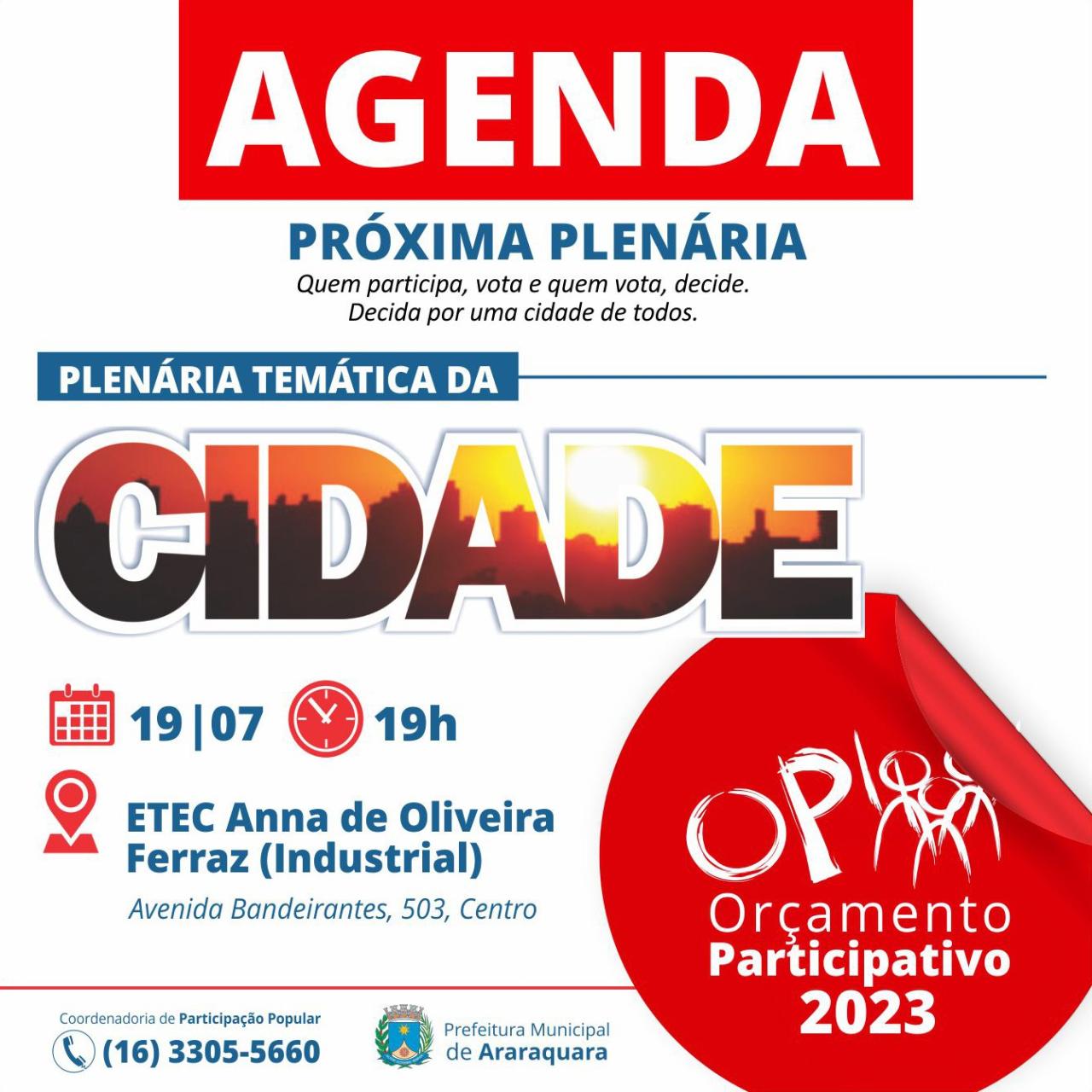 Orçamento Participativo 2023 será concluído na próxima semana!