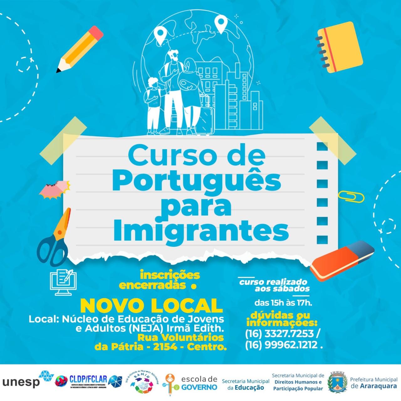 Curso de Português para Imigrantes tem novo local para aulas!