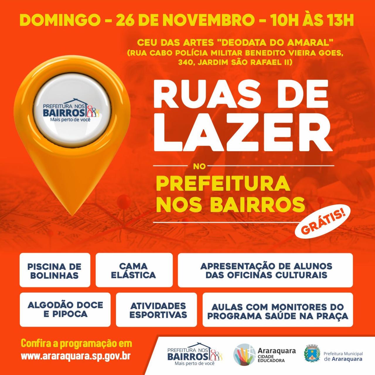 Ruas de Lazer leva cultura, esportes e muita diversão ao São Rafael em Araraquara!