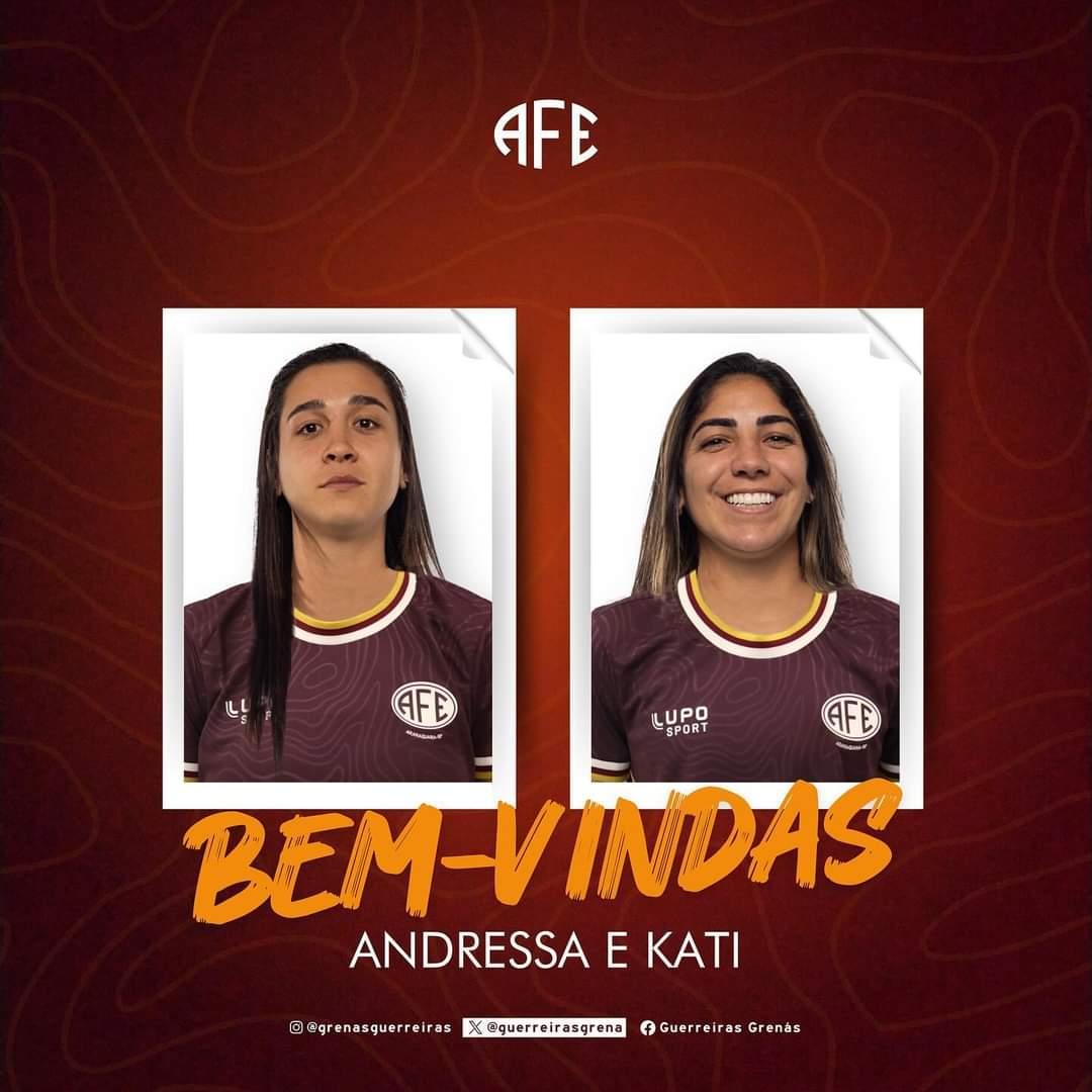 Andressa e Katiuscia chegam para reforçar as Guerreiras Grenas!