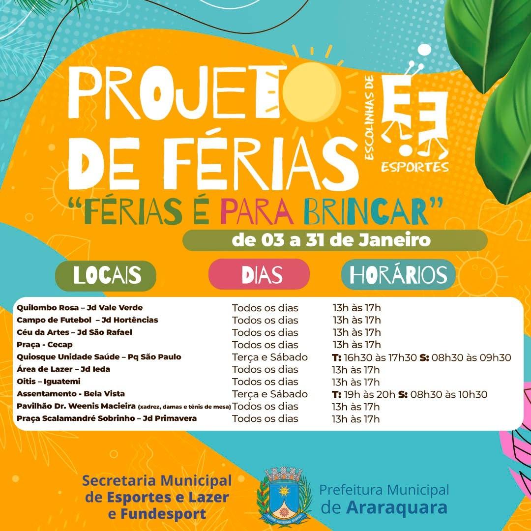 Prefeitura de Araraquara inicia projeto Férias é para brincar 2024!
