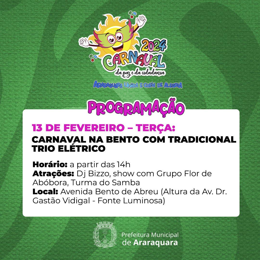 Carnaval na Bento de Abreu 2024: Animação comanda trio elétrico no último dia da folia em Araraquara!