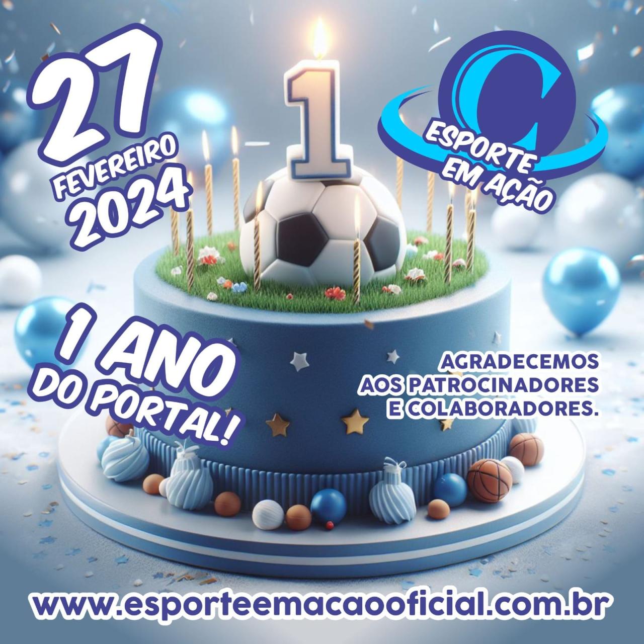 Portal Esporte em Ação comemora 01 ano no ar!