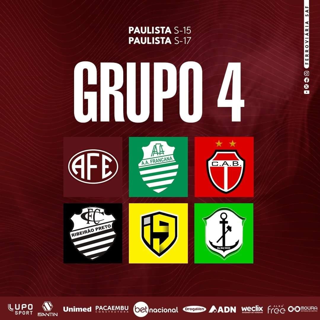 Ferroviária conhece os grupos  do Campeonato Paulista Sub-15 e Sub-17 2024!