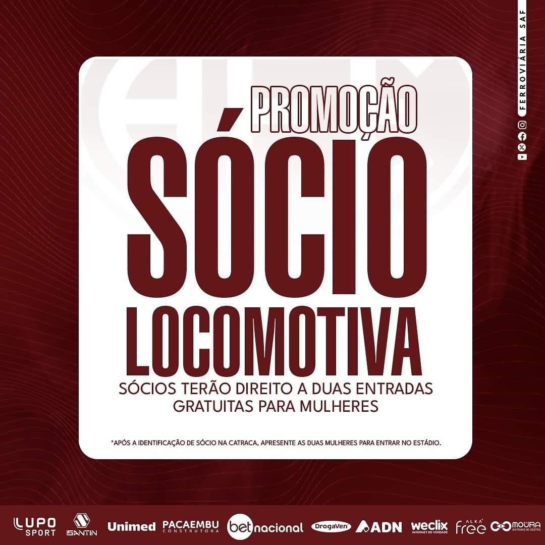 Sócio-Locomotiva pode levar DUAS convidadas mulheres gratuitamente contra o Juventus!