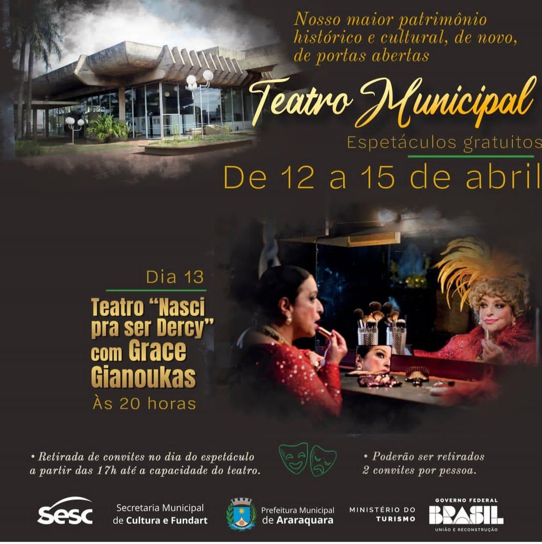 Nosso maior patrimônio cultural e histórico, de novo, de portas abertas: TEATRO MUNICIPAL DE ARARAQUARA!