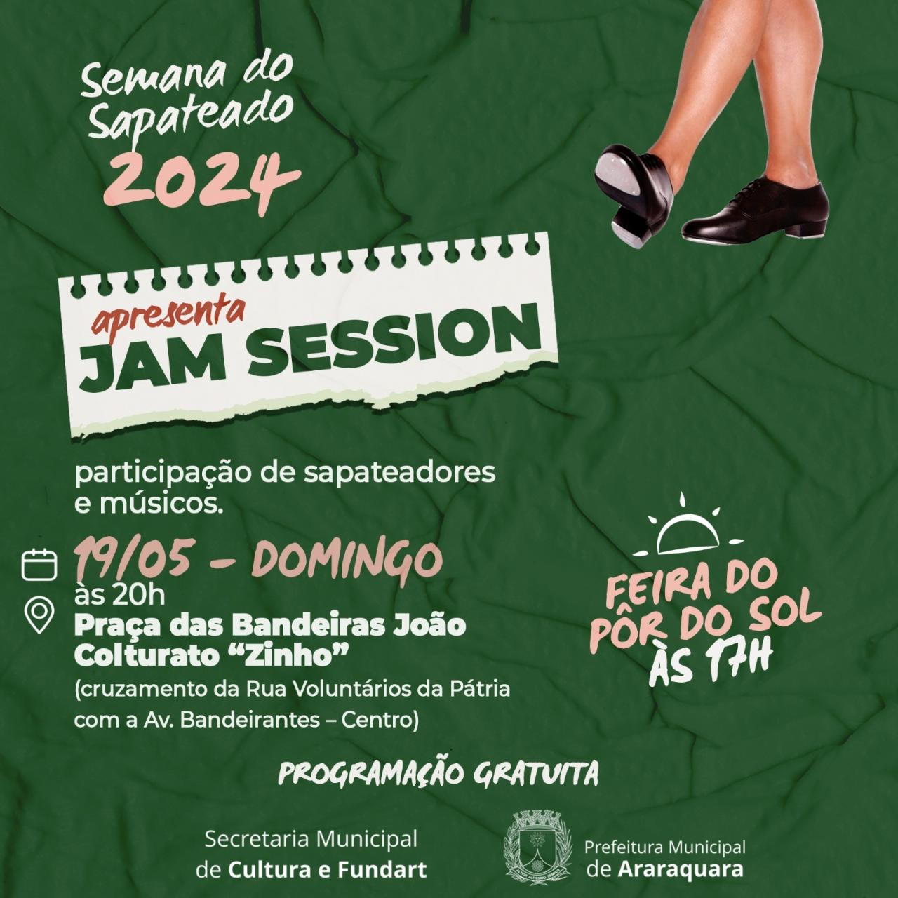 Jam Session reúne sapateadores e músicos na Praça das Bandeiras !