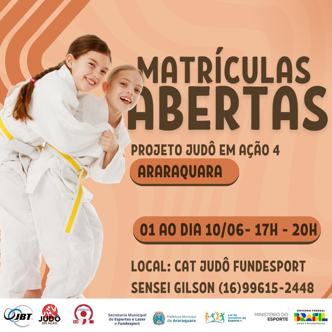 Judô em Ação tem matrículas abertas para crianças e adolescentes em Araraquara!