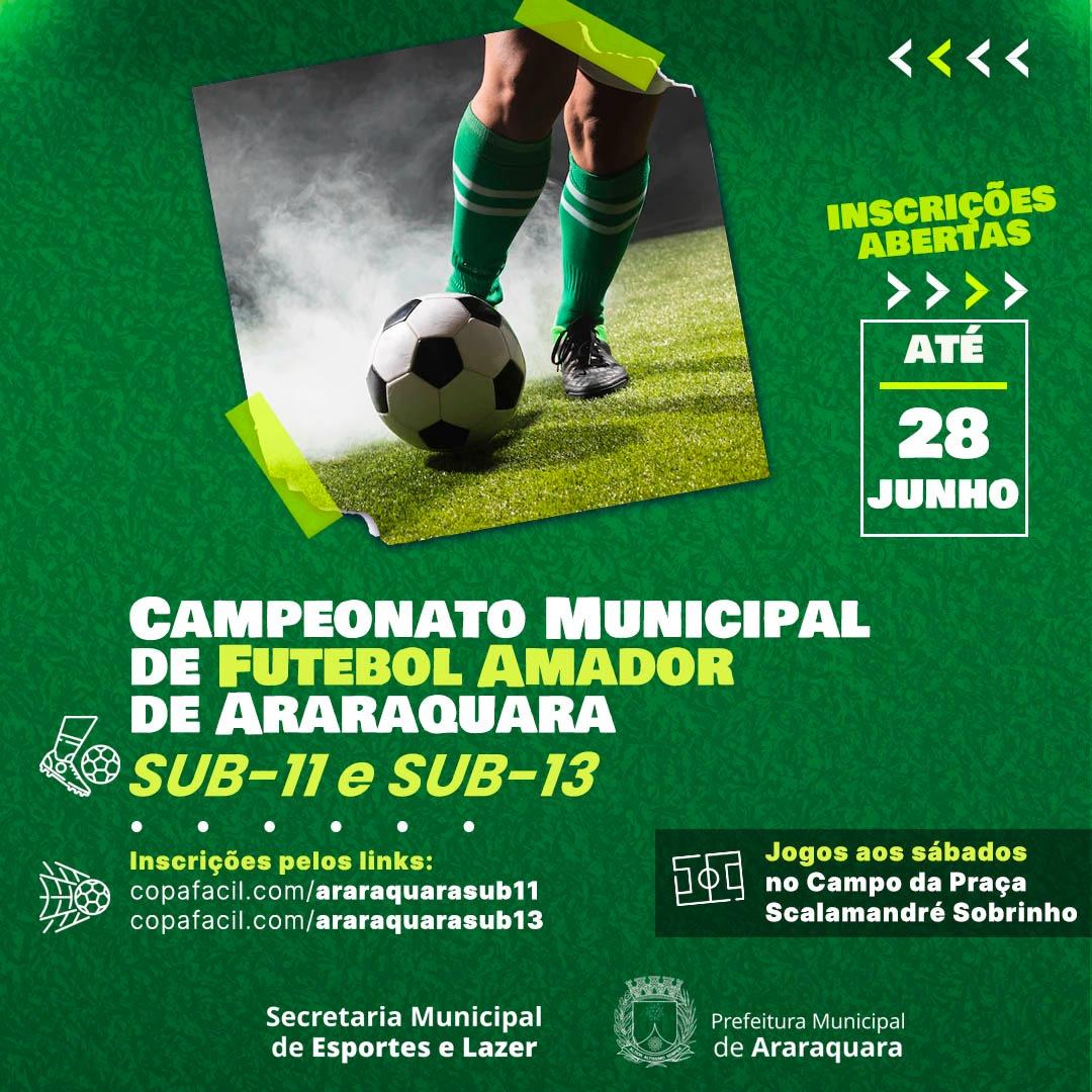 Campeonato Municipal Amador 2024 abre inscrições para categorias sub-11 e Sub-13!
