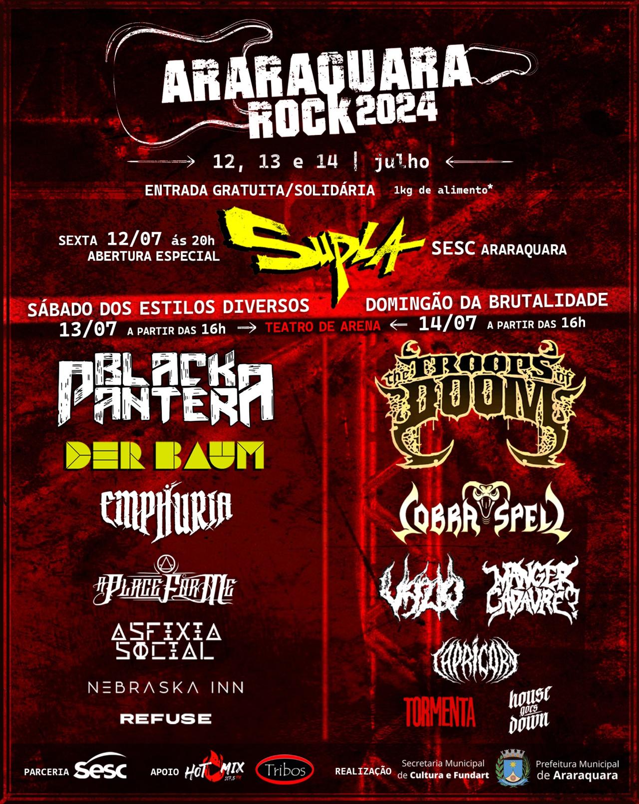 Confira a programação do Araraquara Rock 2024!