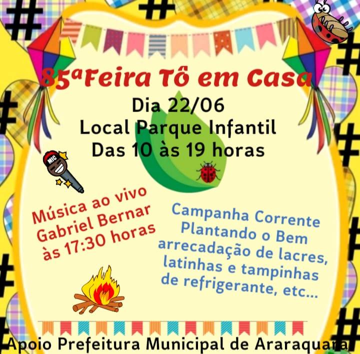 Feira Tô em Casa é destaque na programação de feiras de artesãos e empreendedores em Araraquara!
