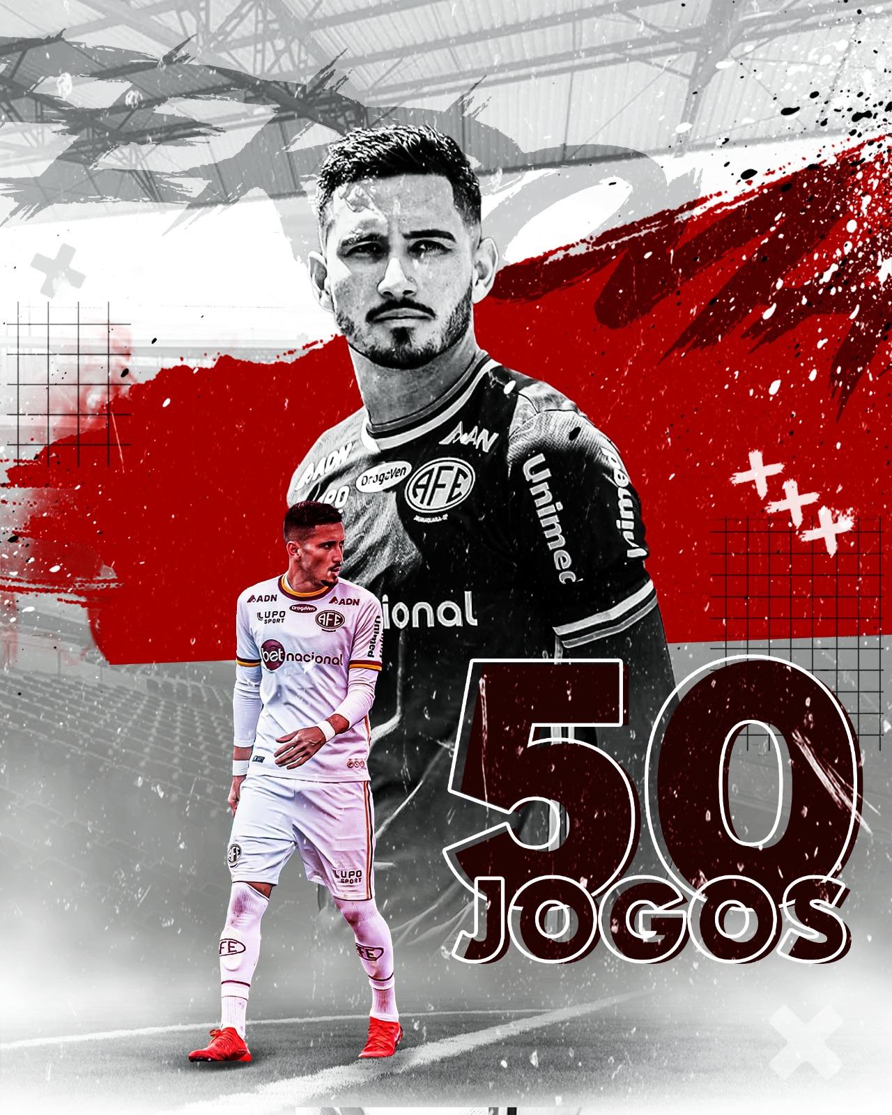 Vitor Barreto atingiu a marca de 50 jogos com a camisa da Ferroviária!