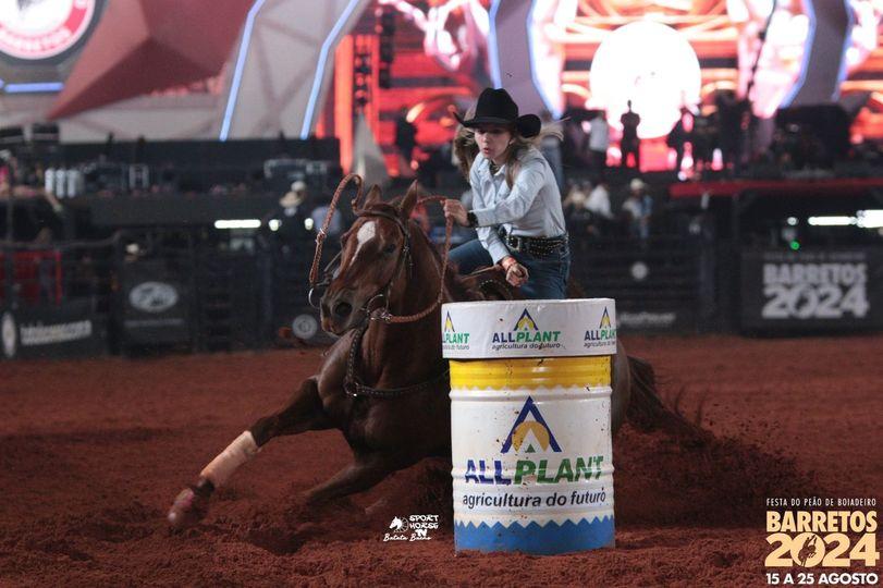 A Amazonas Maria Eduarda Laurini Cardoso de Araraquara fica com o  quinto lugar na Prova dos 3 Tambores Feminino no Barretos Internacional 2024!