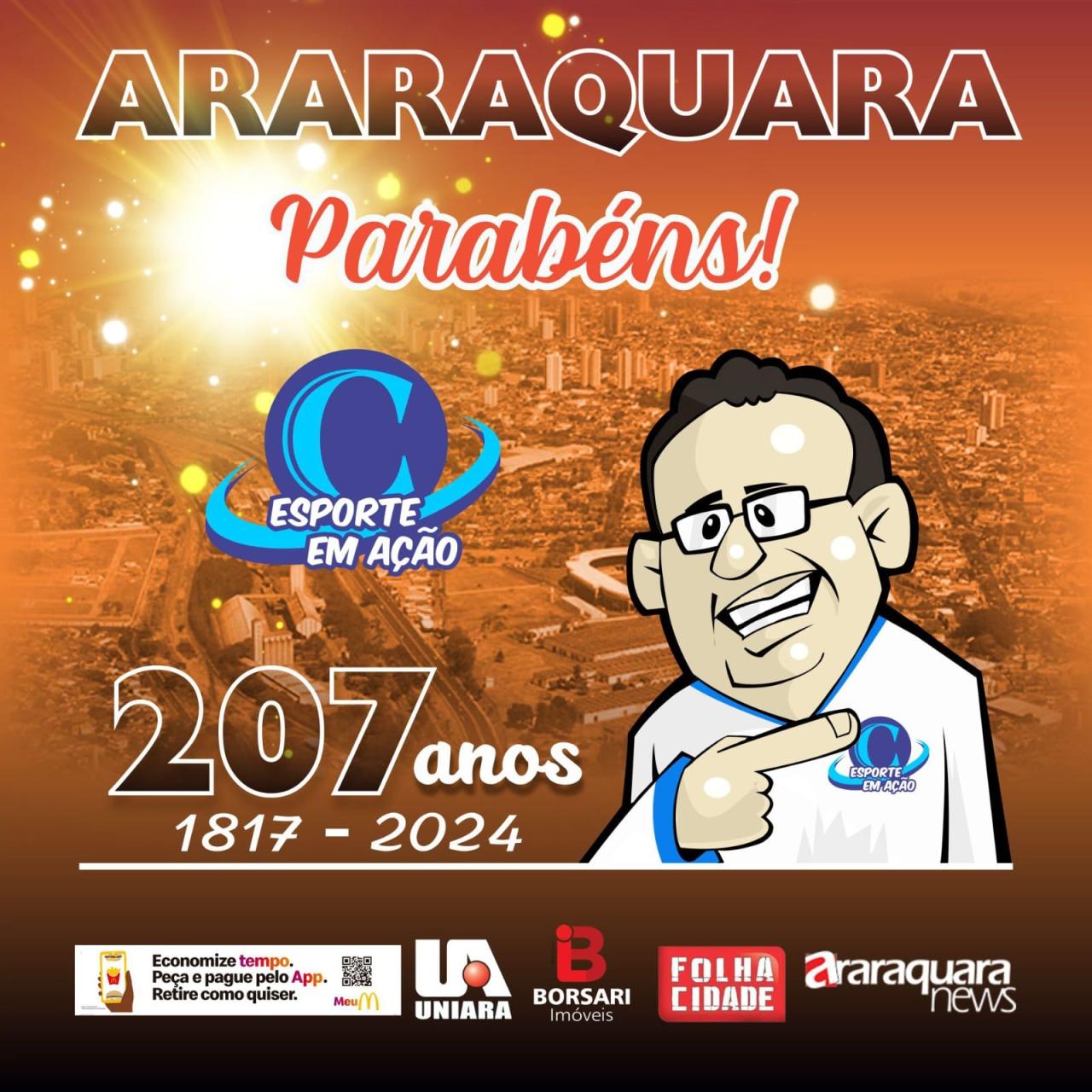 FelizCidade Araraquara - 1817 - 2024 - 207 anos!