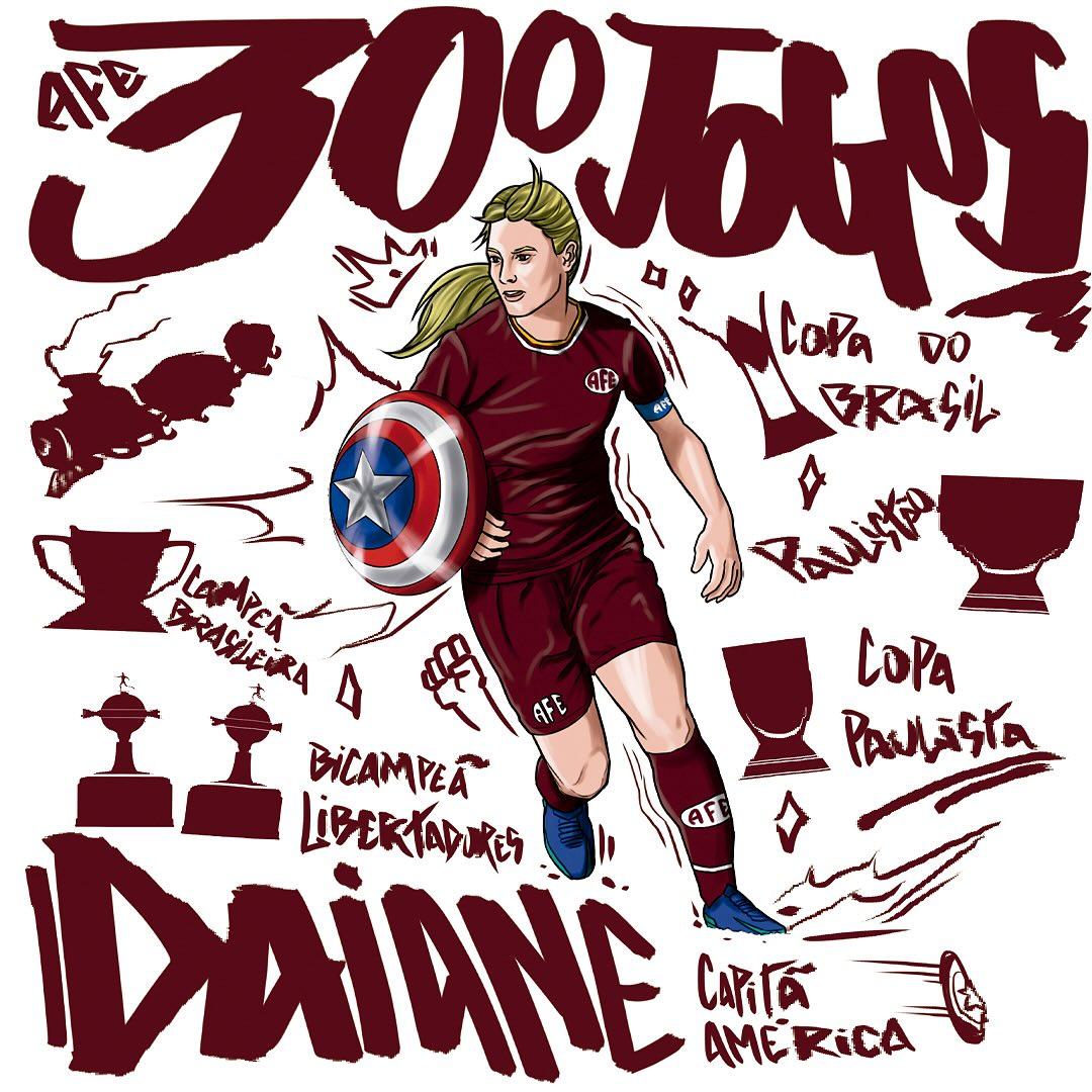 Daiane Rodrigues dos gramados ,a Capitã América para o futebol feminino do Clube!