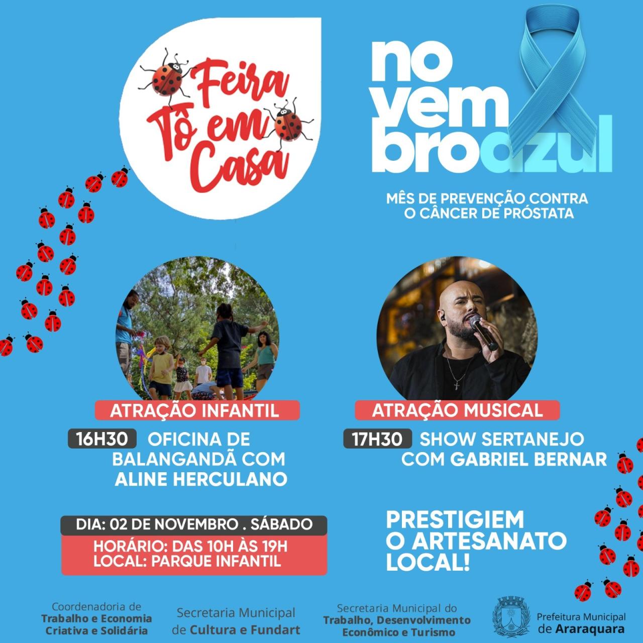 Feira Tô em Casa neste Sábado 02/11 no Parque Infantil em Araraquara!