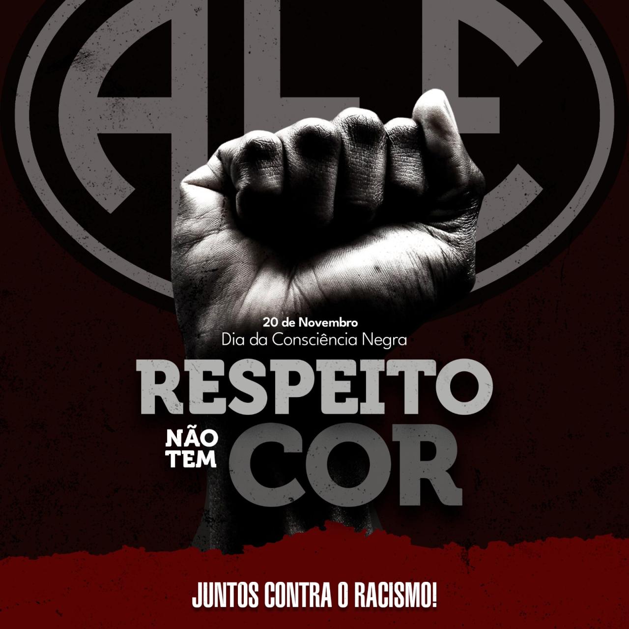 Que no campo e na vida, a luta contra o racismo seja tão implacável quanto o desejo de vitória.