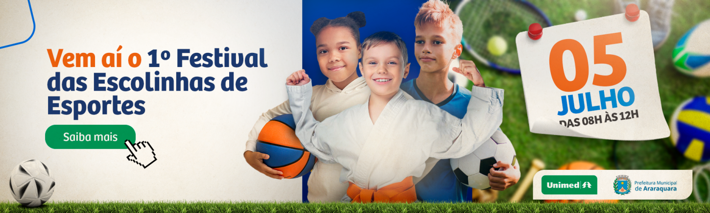 1º Festival das Escolinhas de Esportes reúne alunos para desafios e descobertas em Araraquara!