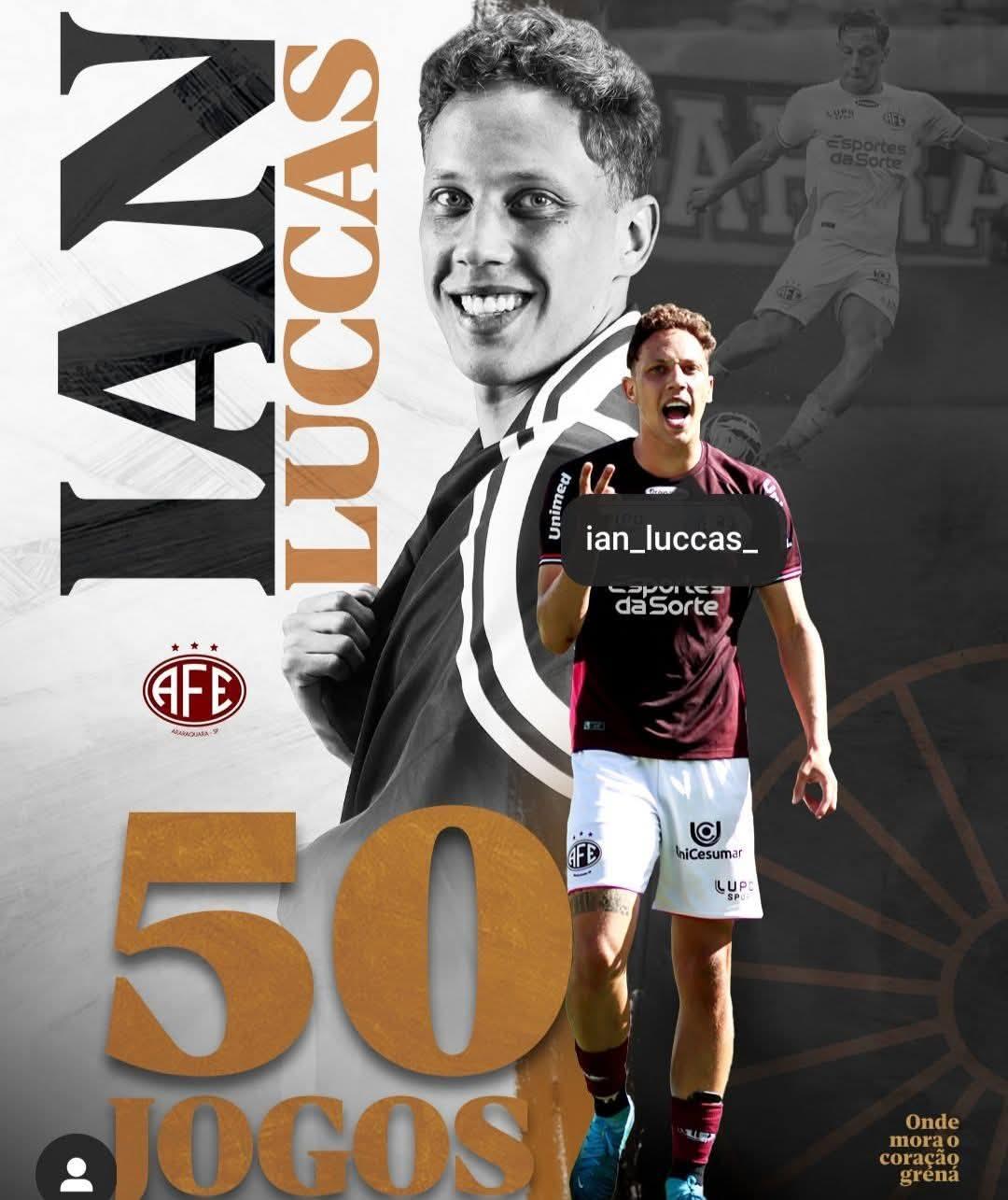 Ian Luccas completou 50 jogos profissionais com a camisa da Ferroviária!
