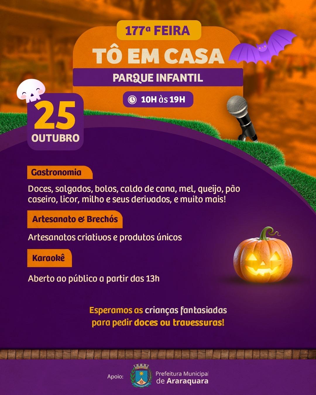 Feira “Tô em Casa” movimenta o Parque Infantil com edição Dia das Bruxas!
