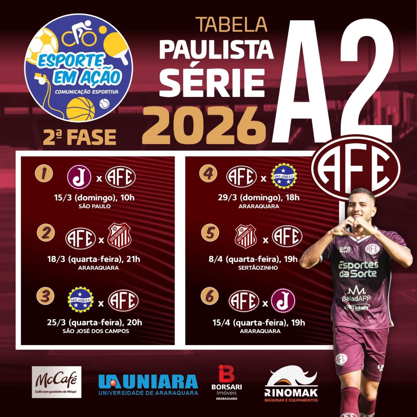 Grupos da 2ª Fase estão definidos da Paulista Série A 2 2026!