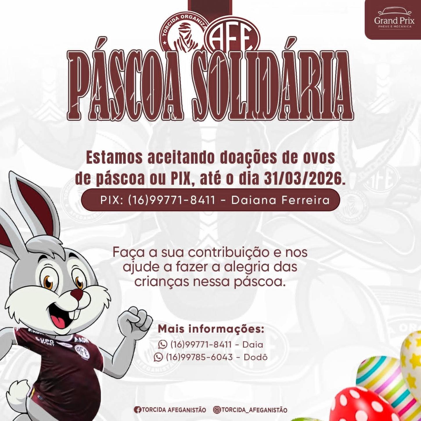 Páscoa Solidária Torcida Organizada Afeganistão 2026 !
