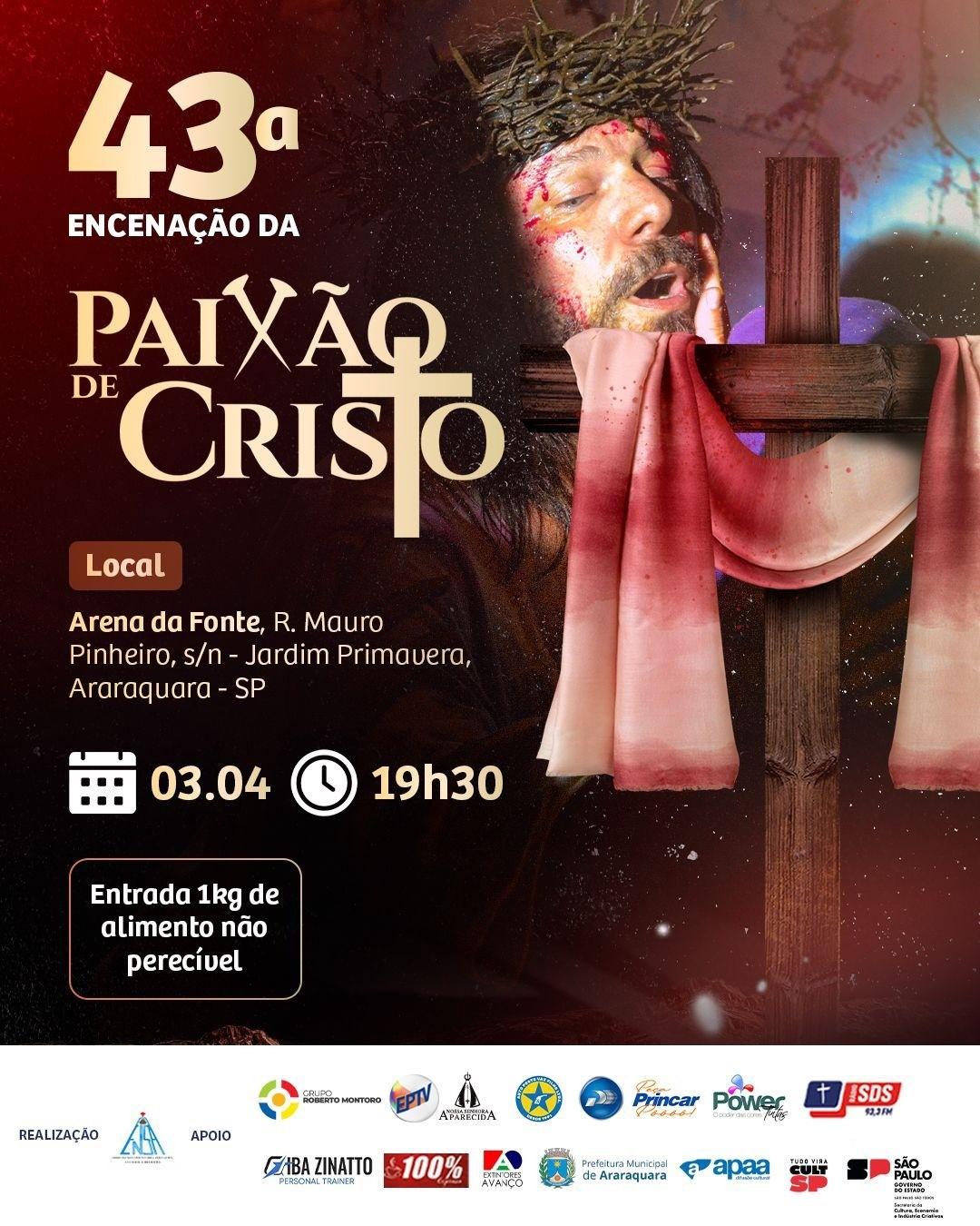 Araraquara recebe a 43ª Encenação da Paixão, Morte e Ressurreição de Jesus Cristo em 2026!