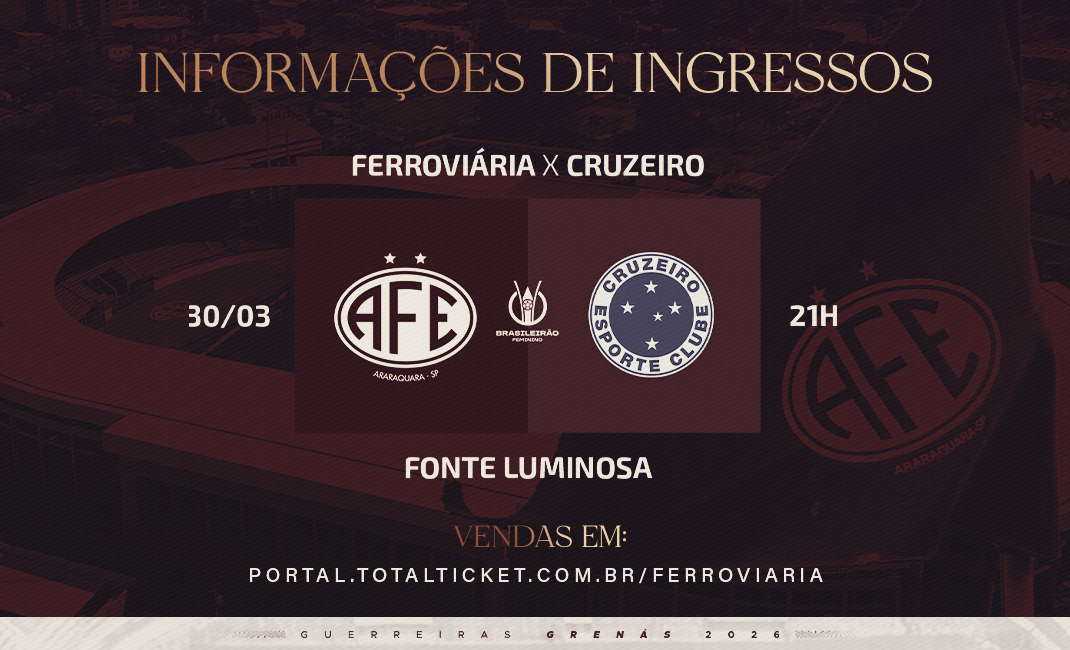 Brasileirão Feminino 2026: Ingressos para Guerreiras Grenás x Cruzeiro-MG já estão à venda !