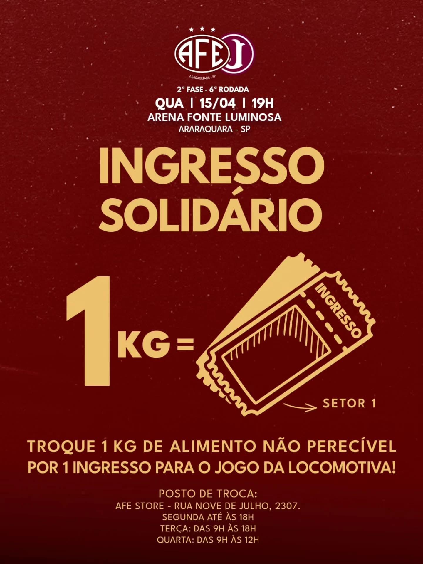 Ferroviária fixa valor de ingressos a R$ 10 até o término da Série A2 2026!