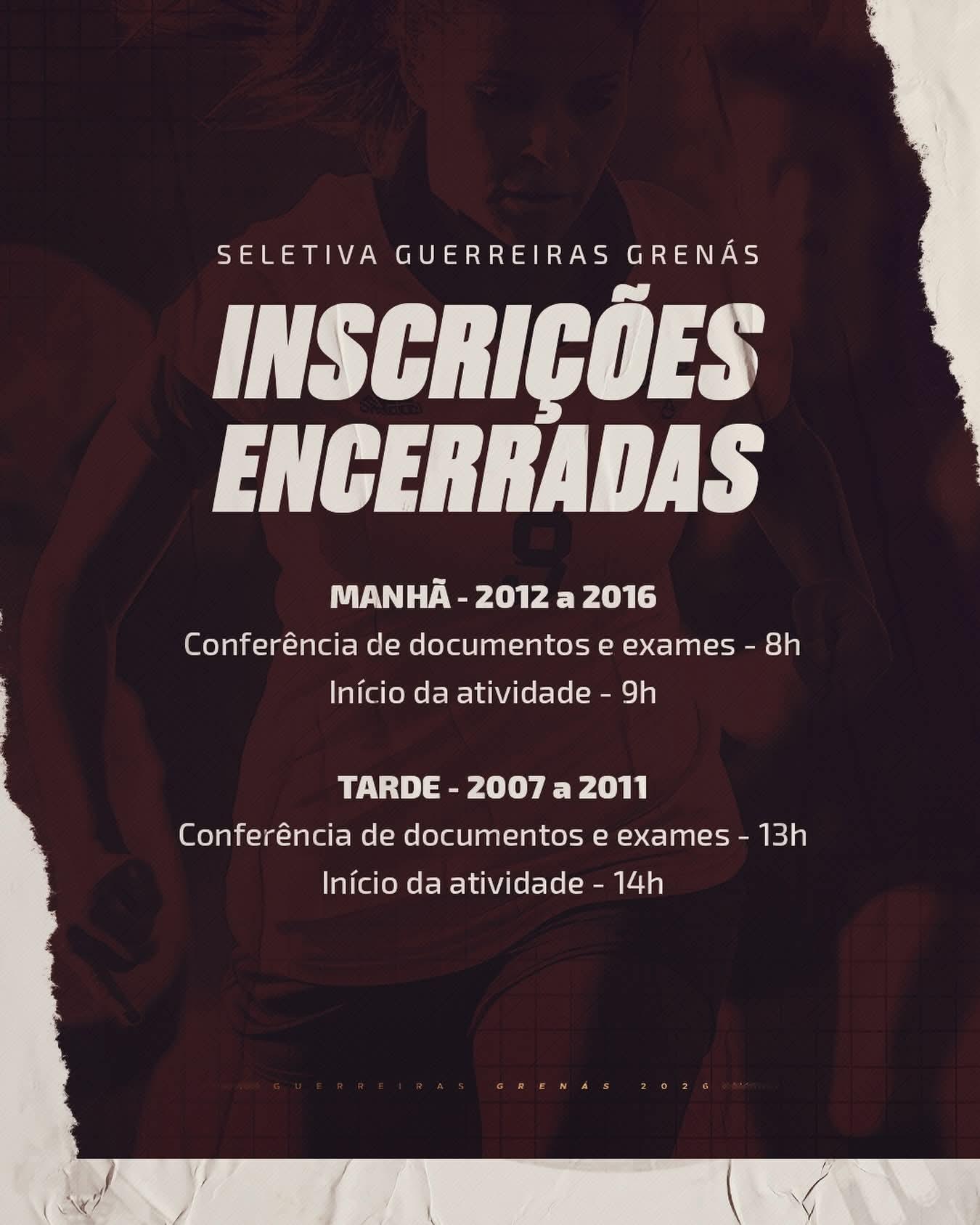 Inscrições encerradas para a Seletiva das Guerreiras Grenás!
