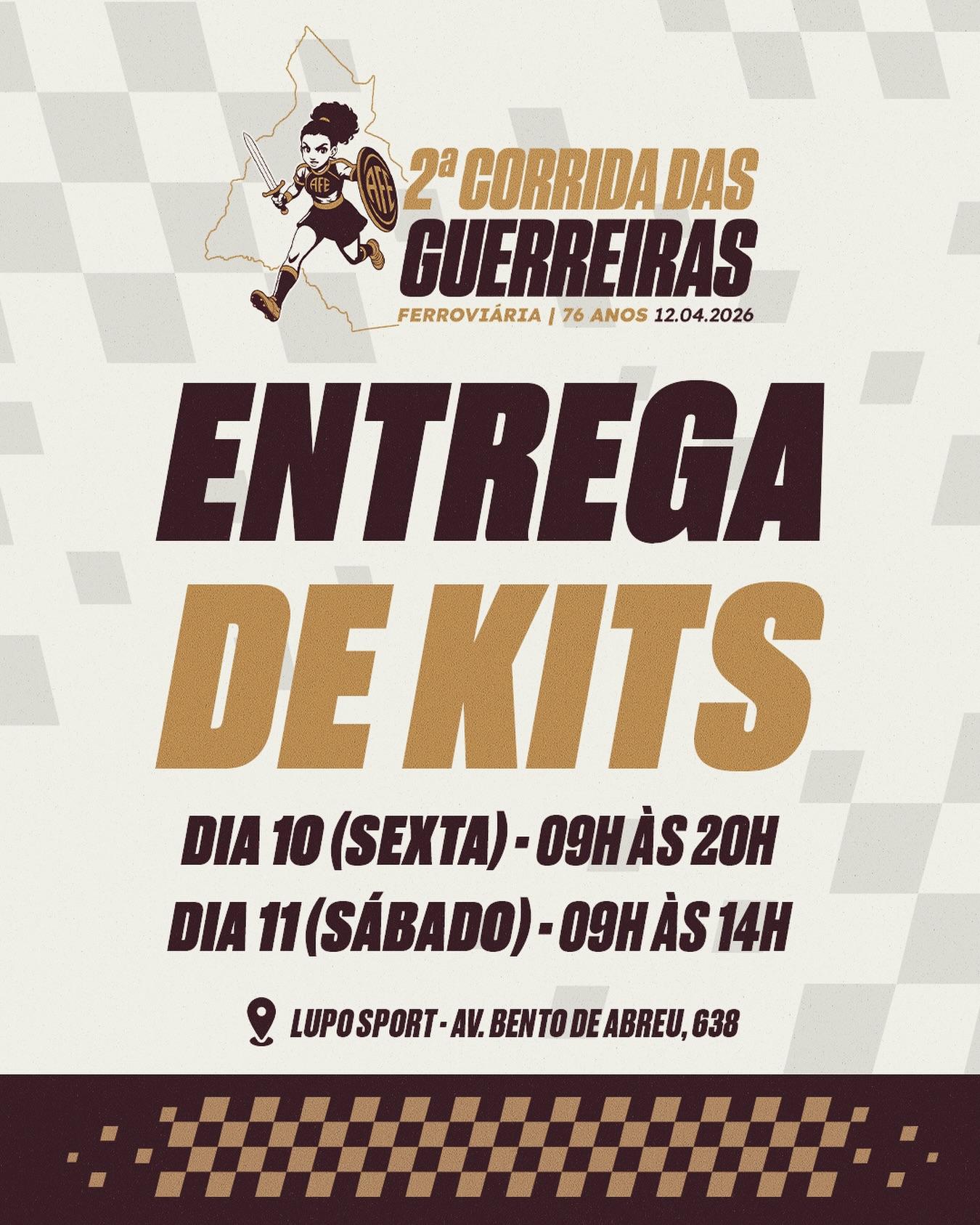 RETIRADA DOS KITS PARA A CORRIDA DAS GUERREIRAS GRENÁS 2026!