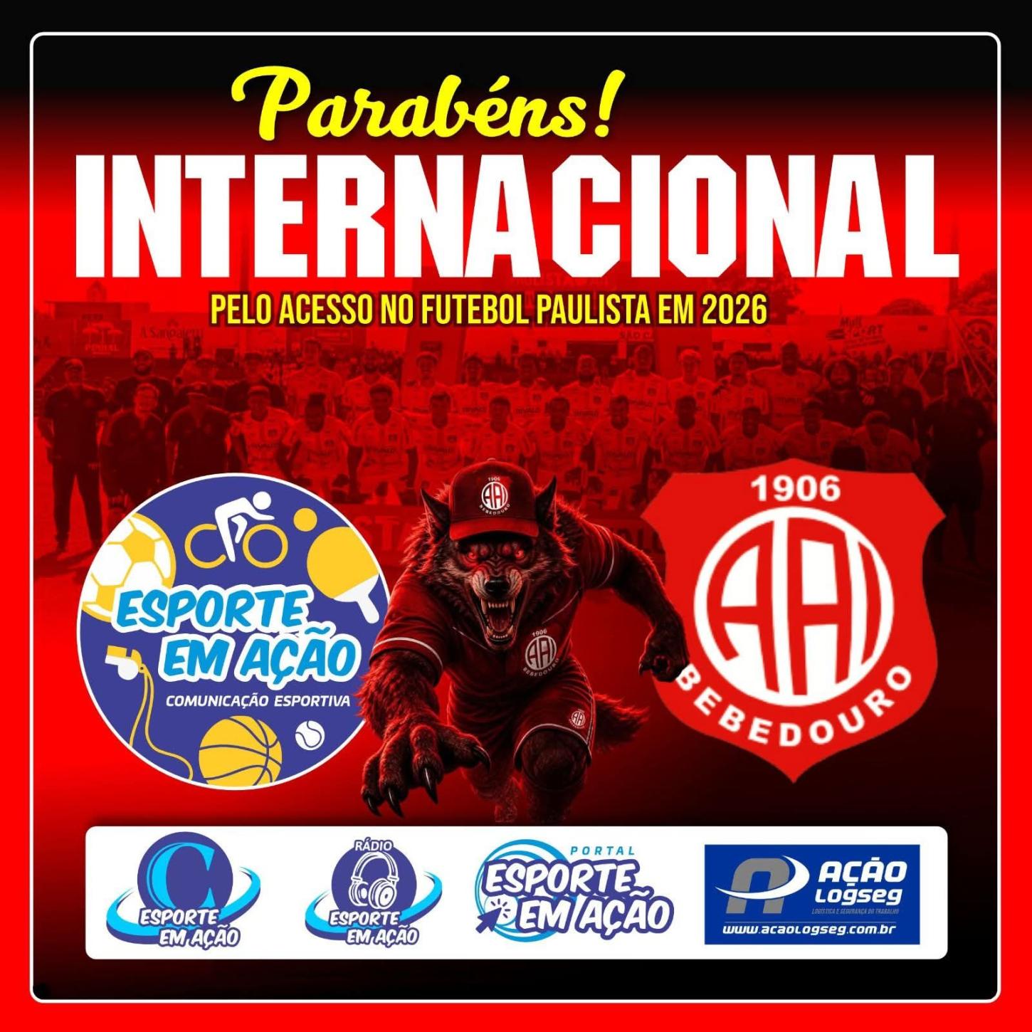 Parabéns Internacional de Bebedouro pelo Acesso no Futebol Paulista!