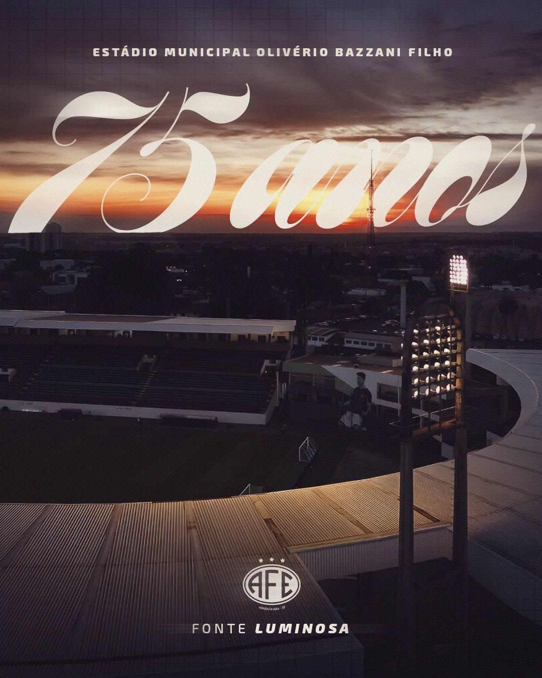 75 anos da casa do Coração Grená. Estádio Olivério Bazani Filho, a Fonte Luminosa! 