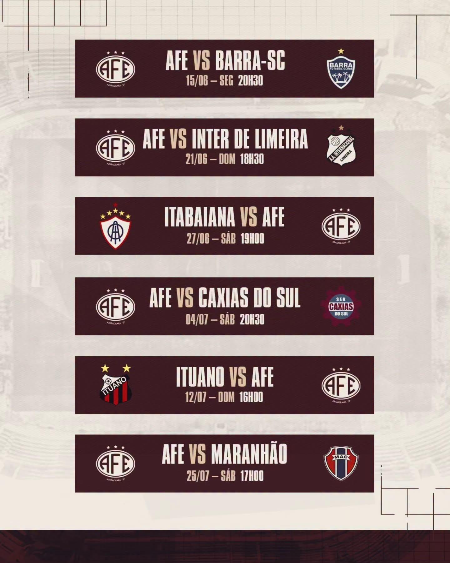 Confira da 10ª até a 15ª rodada do Campeonato Brasileiro da Série C 2026!