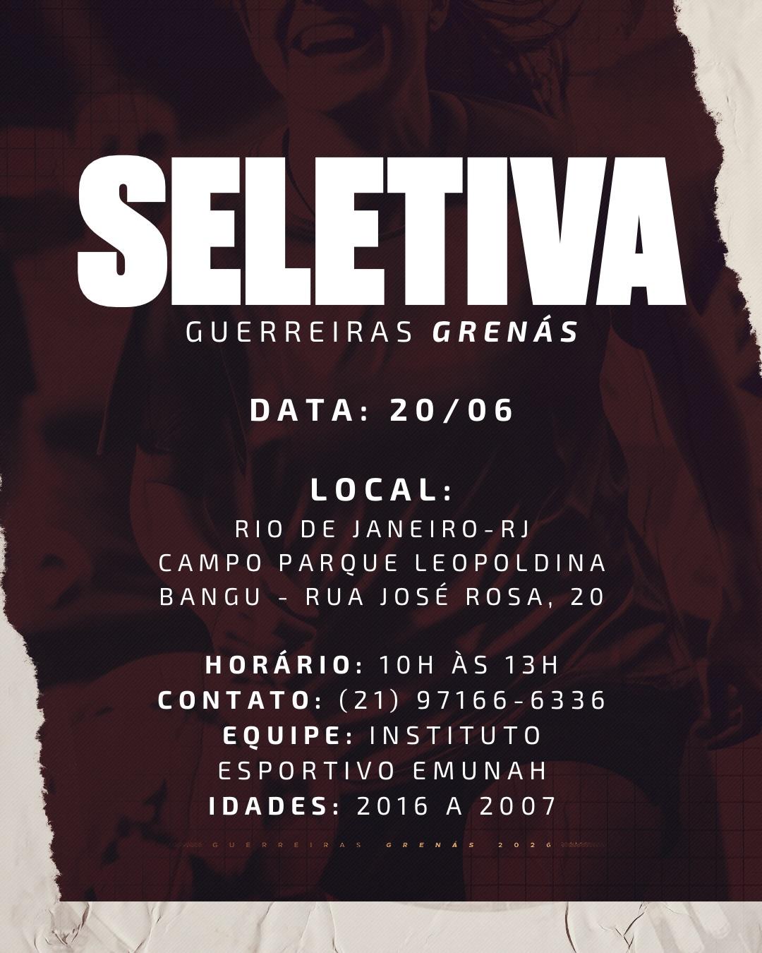 Ferroviária vai realizar uma seletiva oficial para as categorias de base no Rio de Janeiro!