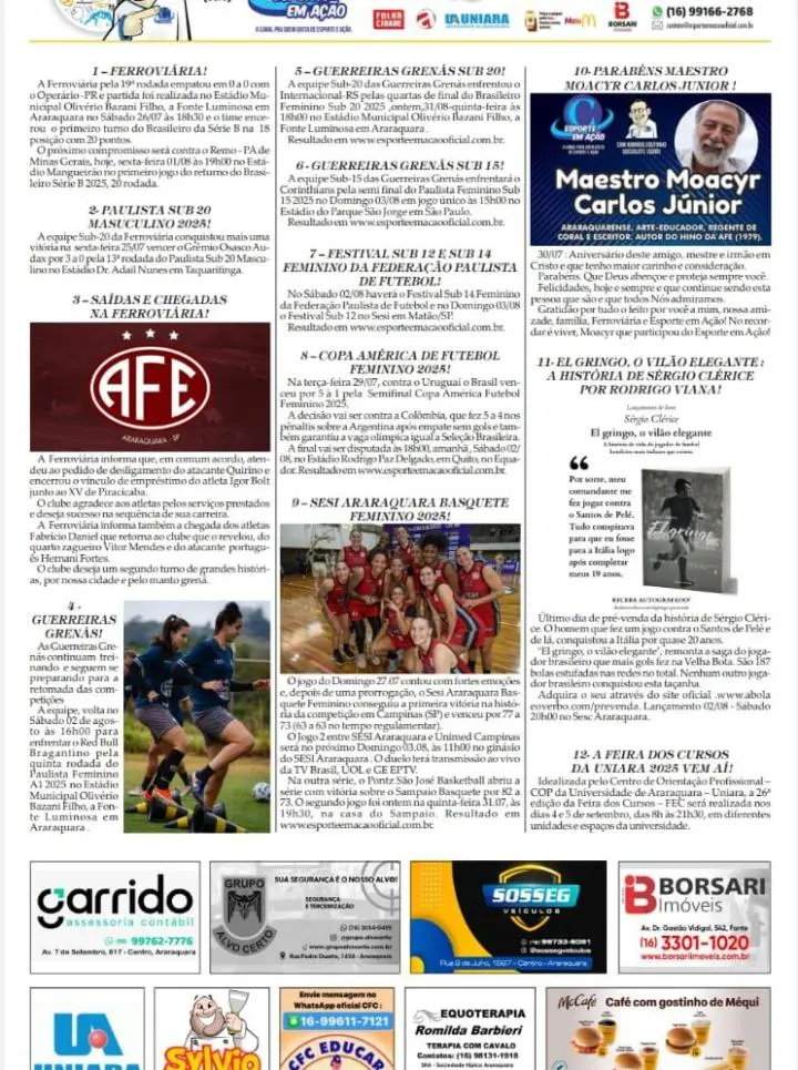 AS 12 DO SORÓ - FOLHA DA CIDADE DE ARARAQUARA - 01/08/2025 - SEXTA-FEIRA!