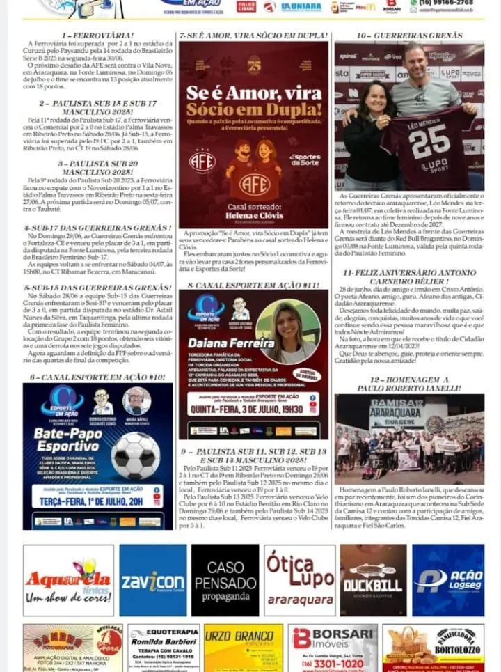 AS 12 DO SORÓ - FOLHA DA CIDADE DE ARARAQUARA - 03 DE JULHO DE 2025 - QUINTA-FEIRA!