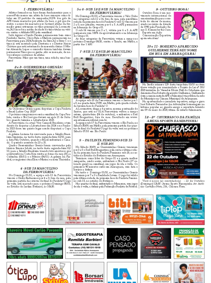 AS 12 DO SORÓ - FOLHA DA CIDADE DE ARARAQUARA!05/10/2023 - QUINTA-FEIRA COM LILIANE FISCARELLI!
