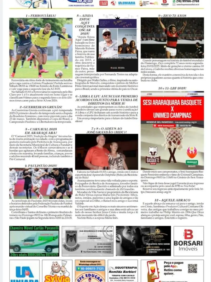 AS 12 DO SORÓ - FOLHA DA CIDADE DE ARARAQUARA - 07/03/2025 - SEXTA-FEIRA!